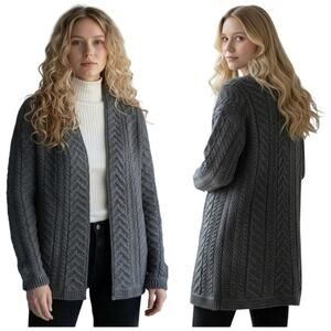 Aran Mór Irish Merino Wool Cable Knit Cardigan Made in Ireland  F350